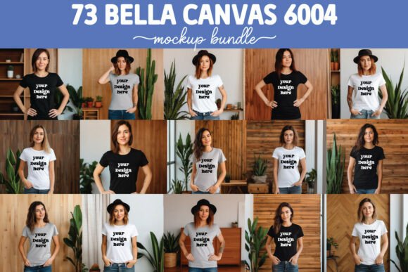 Bella Canvas 6004 T-shirt Mockup Bundle: Graphics for Real Product Mockups
