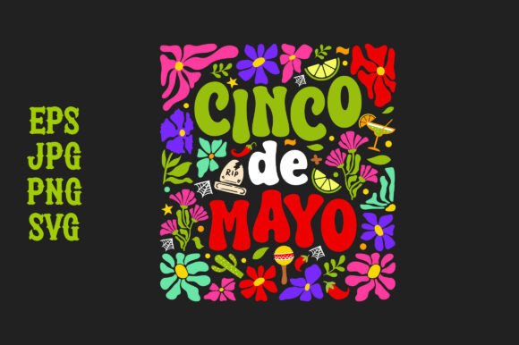 Boho Flower Cinco De Mayo T-shirt Design