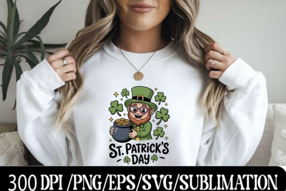 Cute Leprechaun St Patrick SVG: Graphics for T-Shirt Designs & Editorial Use