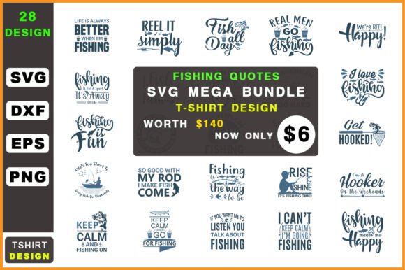 Fishing Bundle Graphics for Crafts