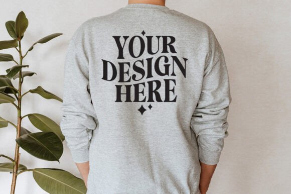 Gildan 18000 Sweatshirt Sport Grey Mockup: Graphics & Product Mockups