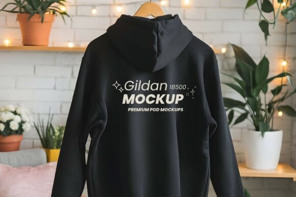 Gildan 18500 Hoodie Mockup Back