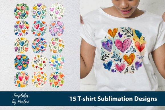 Heart Tshirt Design: Graphics for Print Templates