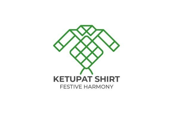 Ketupat Shirt Eid Monoline Logo: Graphics & Logos for Local Branding