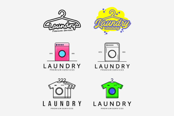 Set Bundle T-Shirt Laundry Modern Logo Graphics