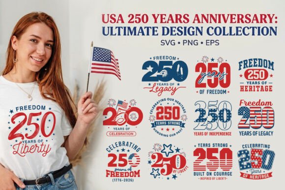 USA 250th Anniversary SVG Bundle: Graphics & T-Shirt Designs