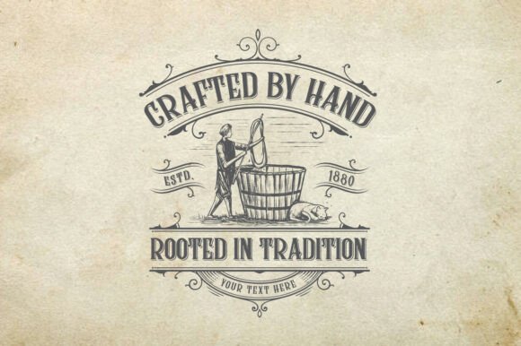 Vintage Typography Logo Graphics & Logos